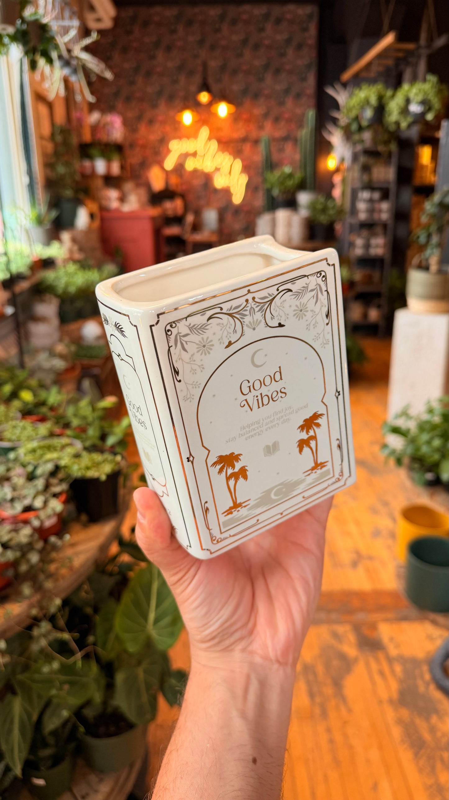 ‘Good Vibes’ Book Planter