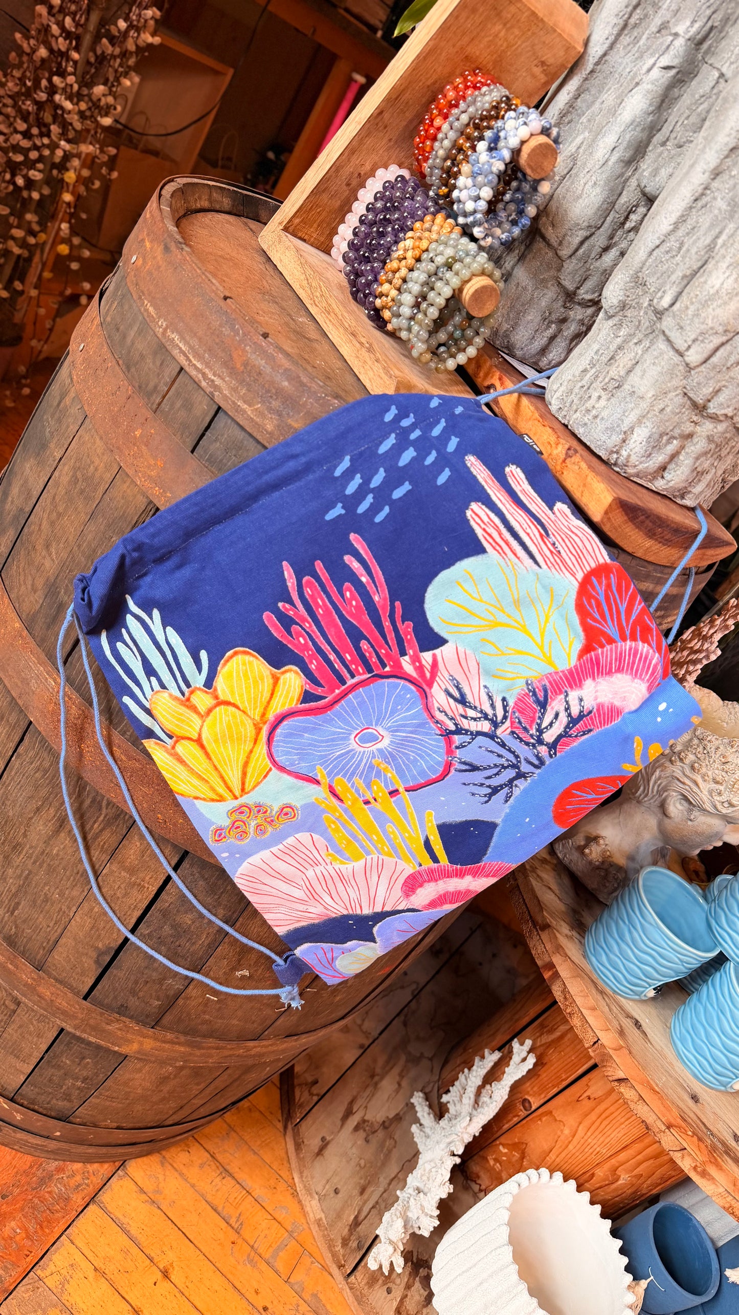 Under the Sea Coral - Cloth Backpack