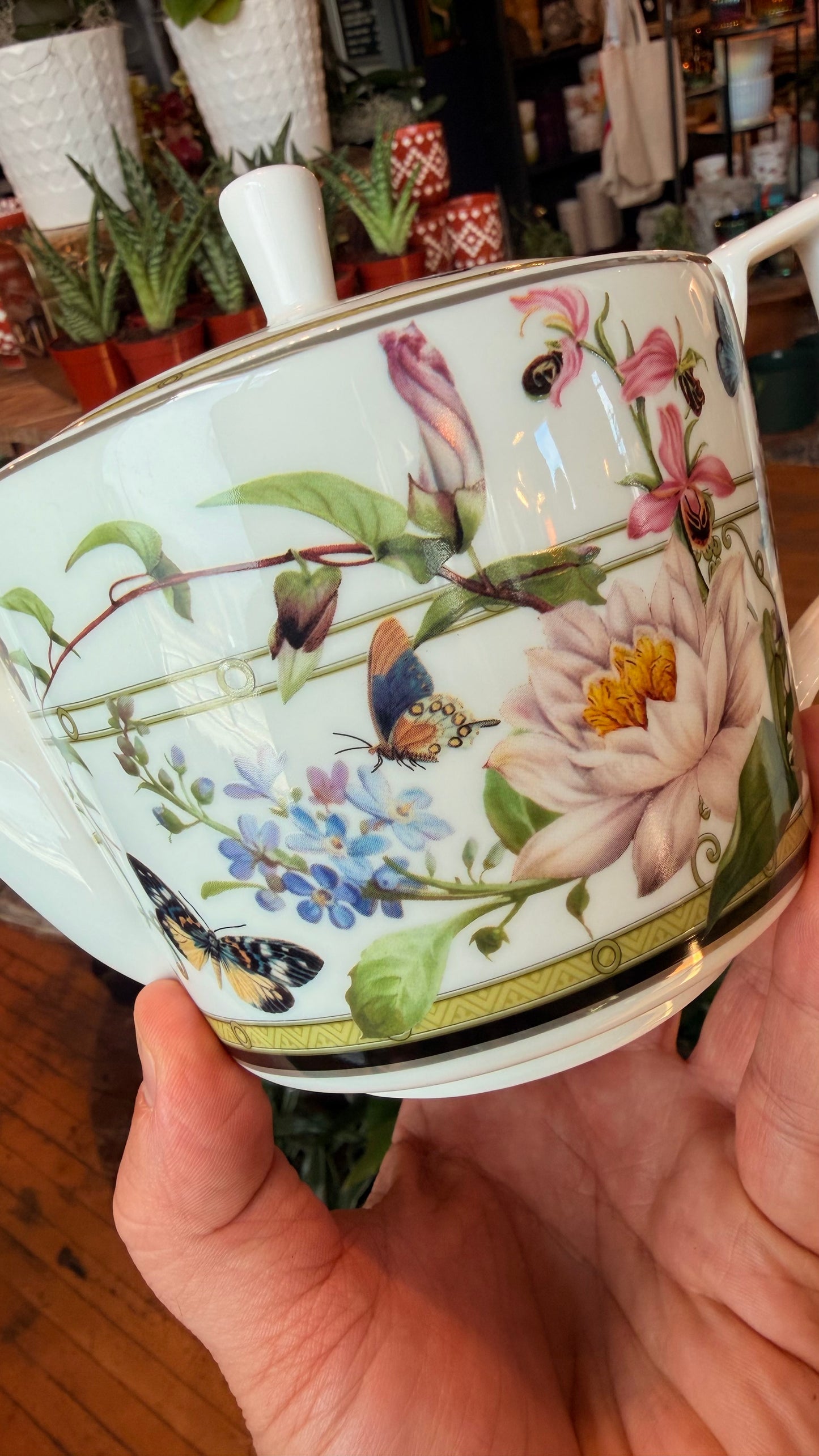 Butterfly Antique Tea Pot
