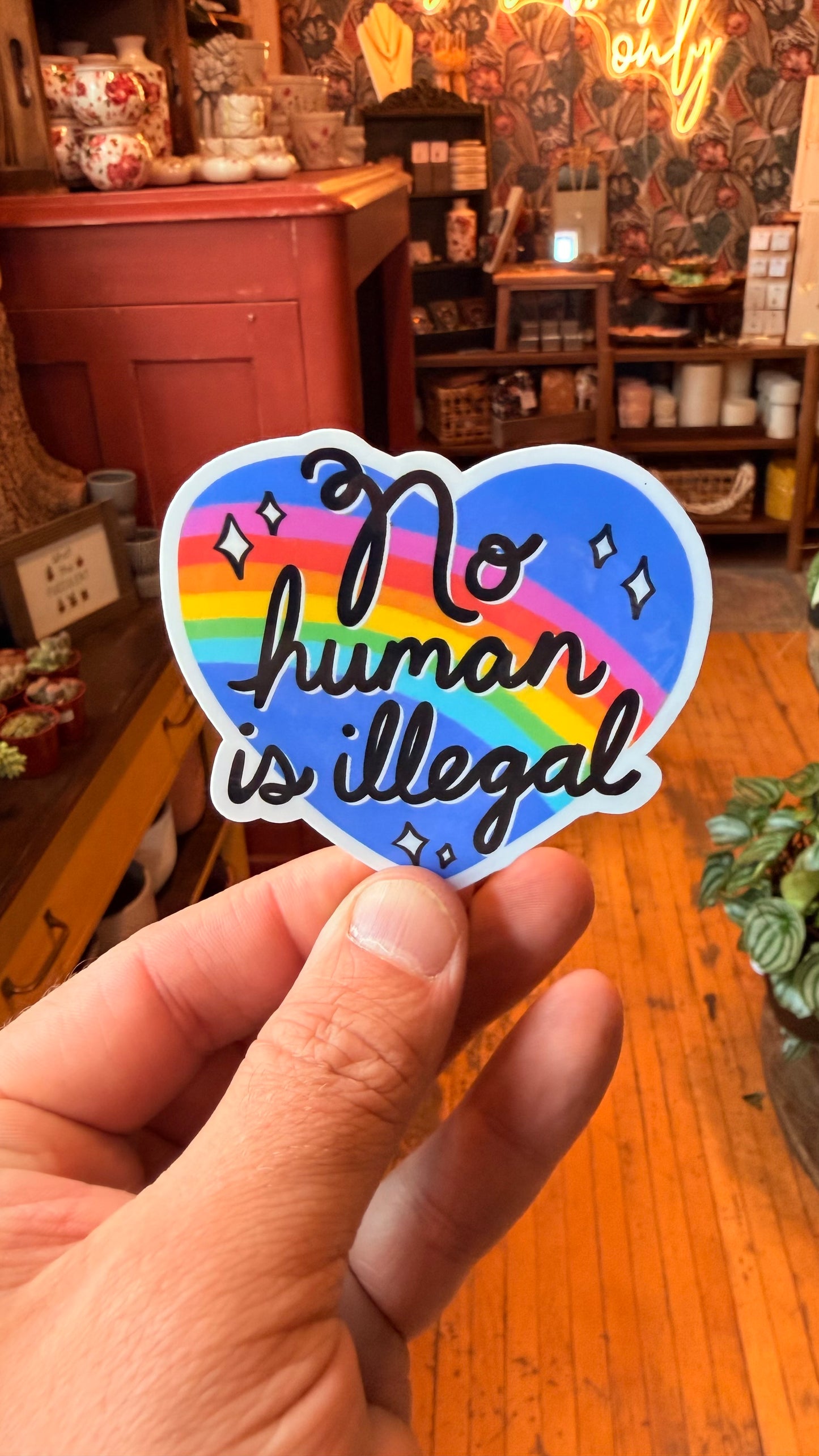 ‘No Human Is Illegal’ Sticker