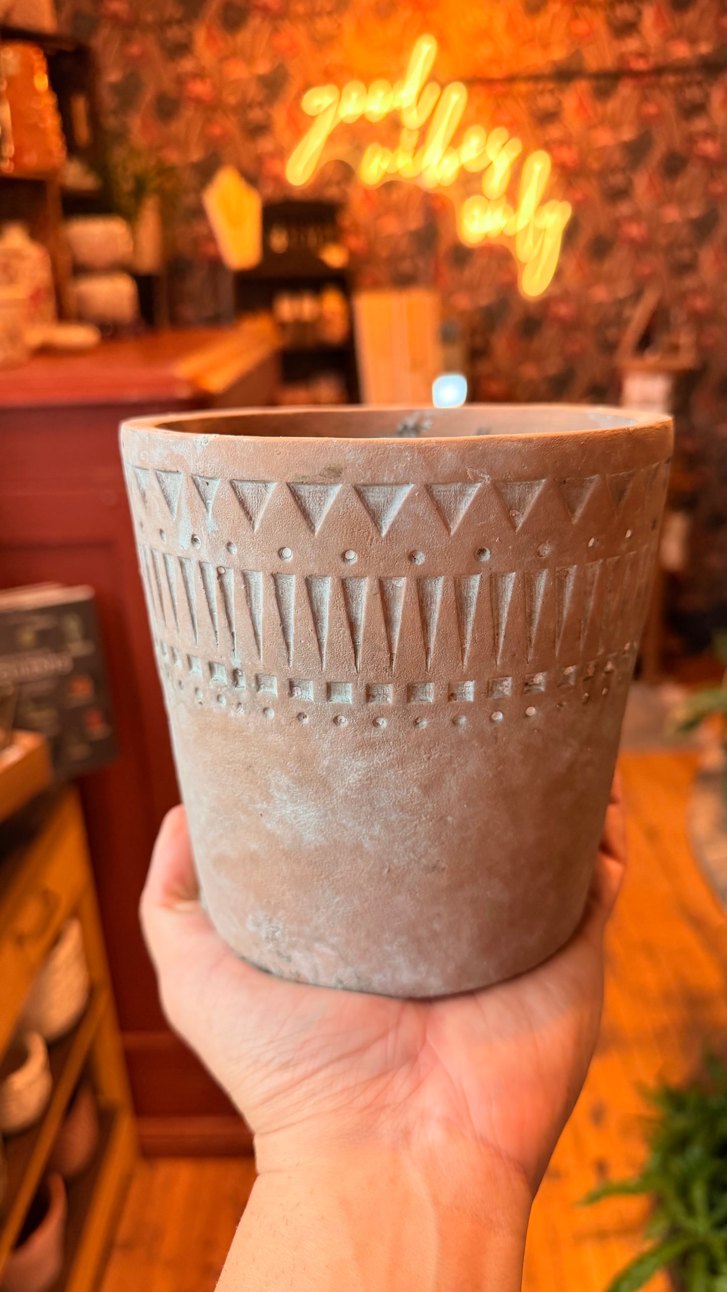 5” Geometric Lines Terracotta