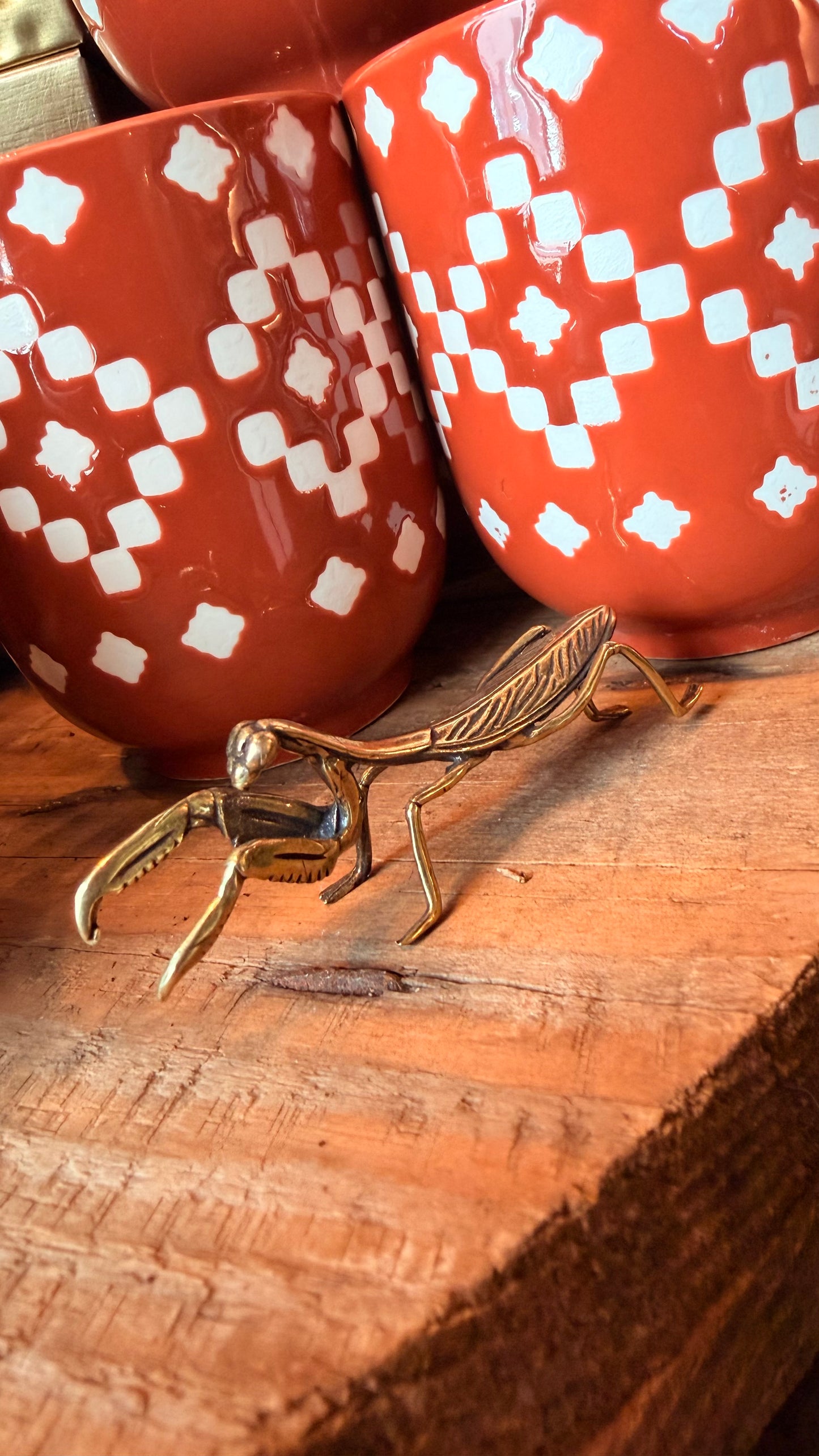 Pixie the Praying Mantis Brass Figurine