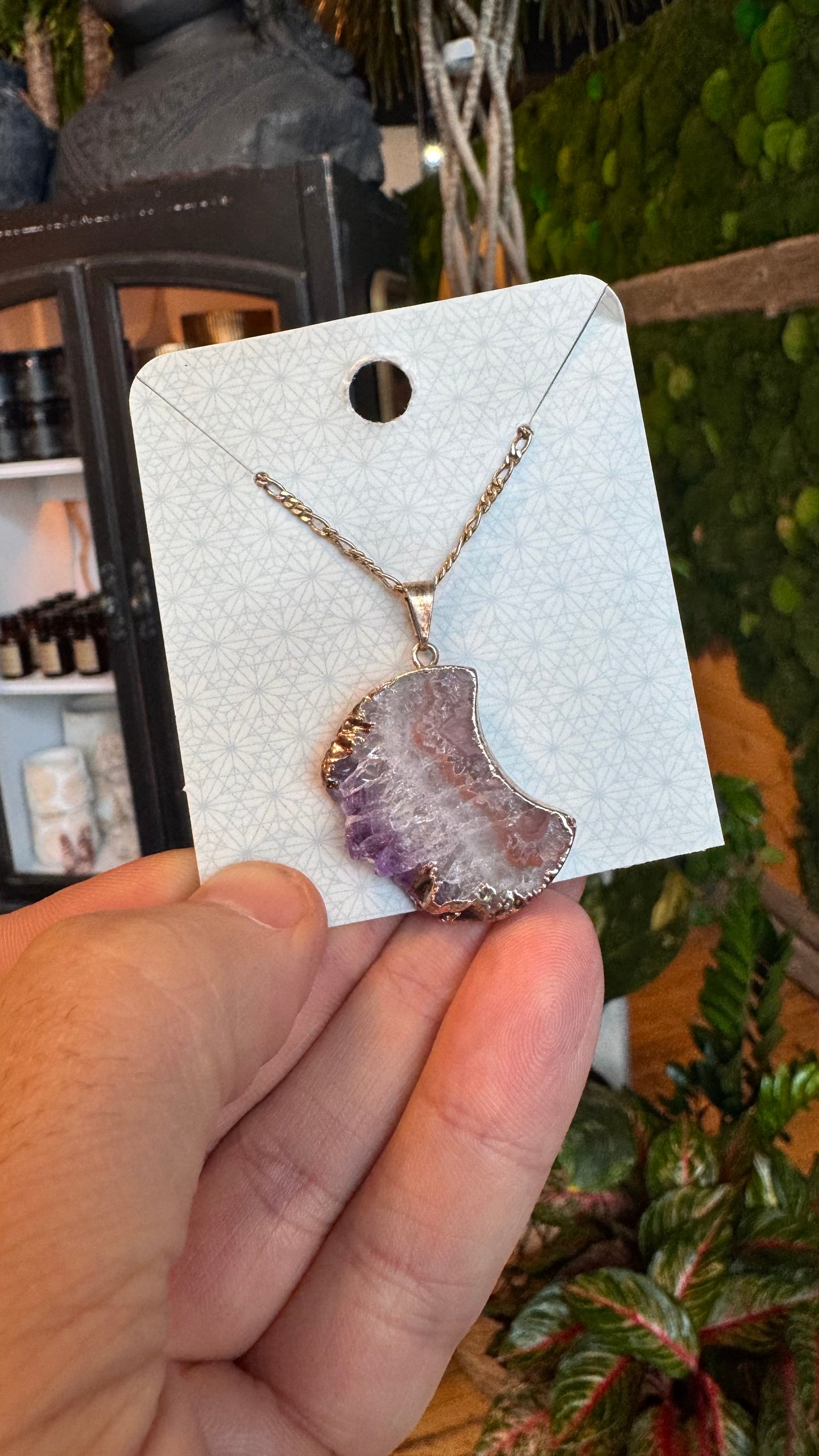 Amethyst Half Moon Nacklace