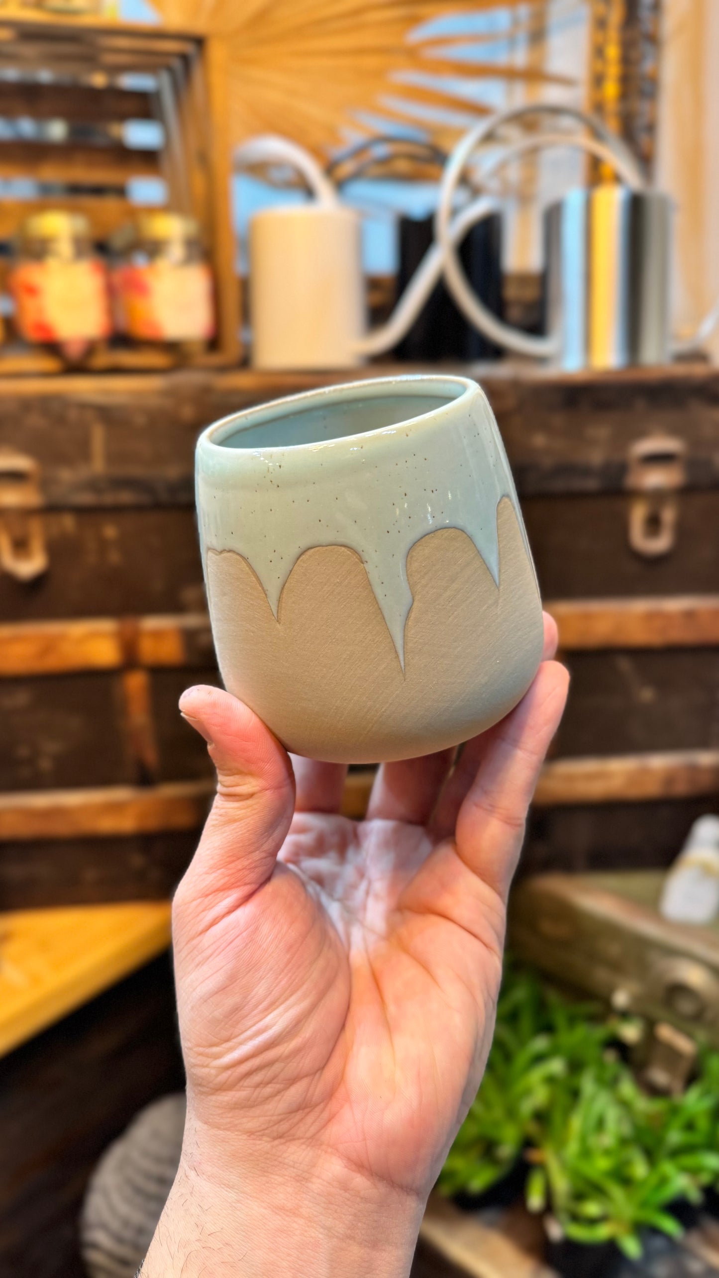 3” Turquoise Drip Planter