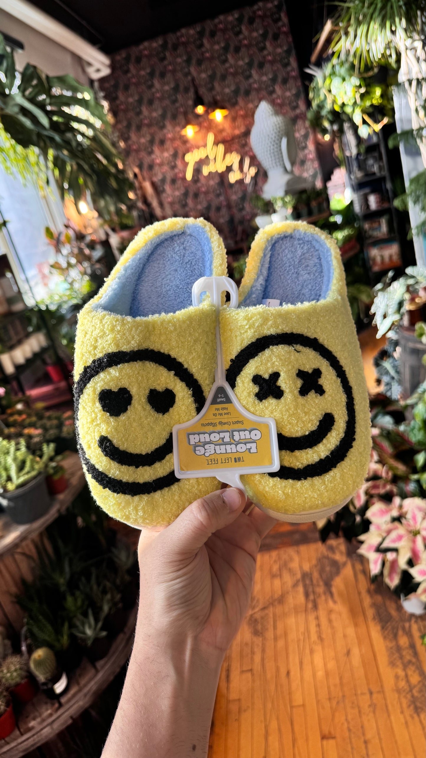 Two Left Feet Slippers - Smiley Face
