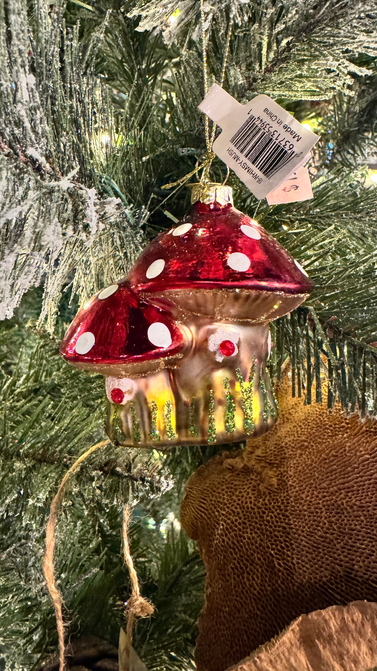 Mushroom Duo - Glass Christmas Ornament