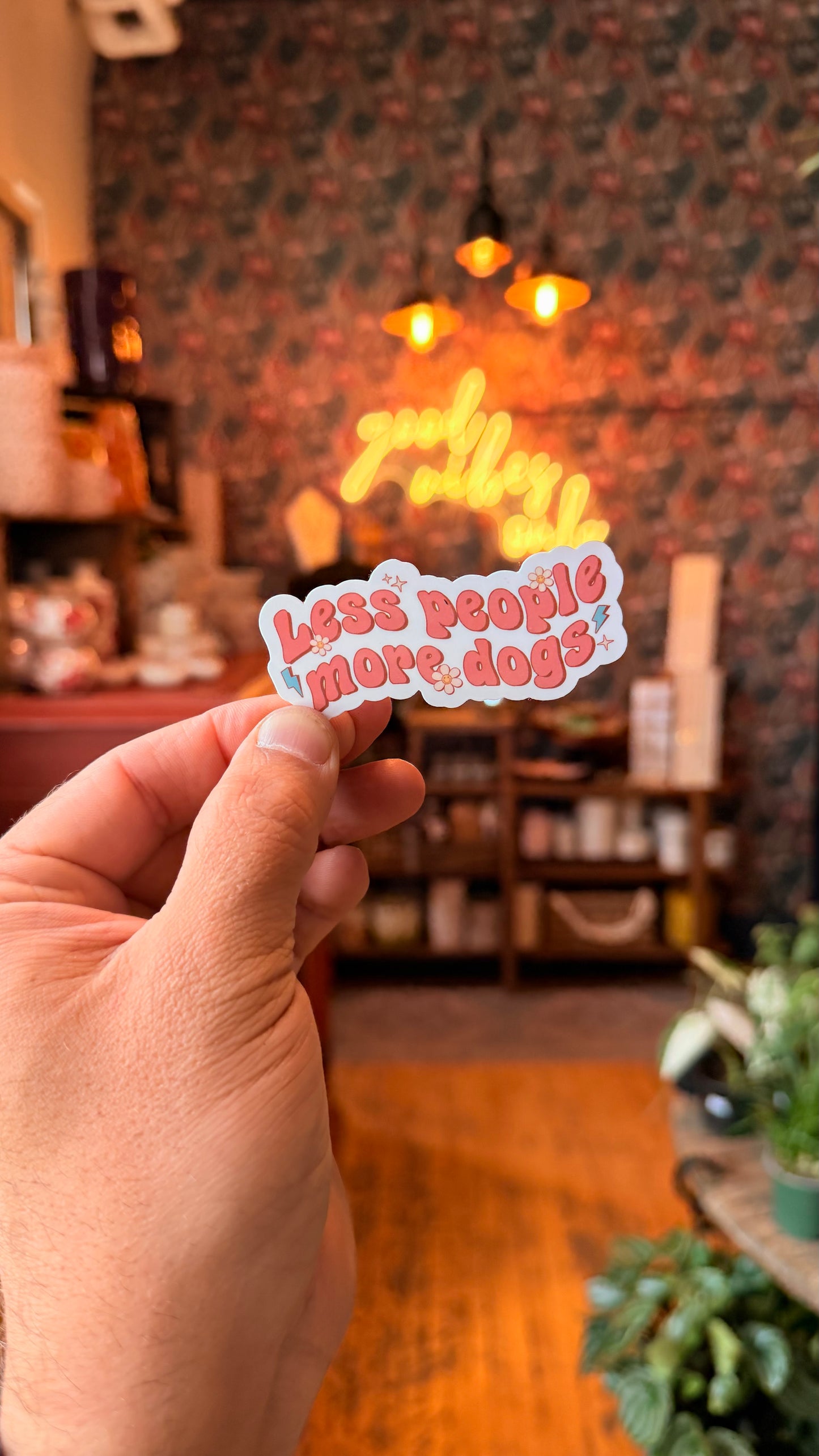 ‘Less People, More Dogs’ Sticker