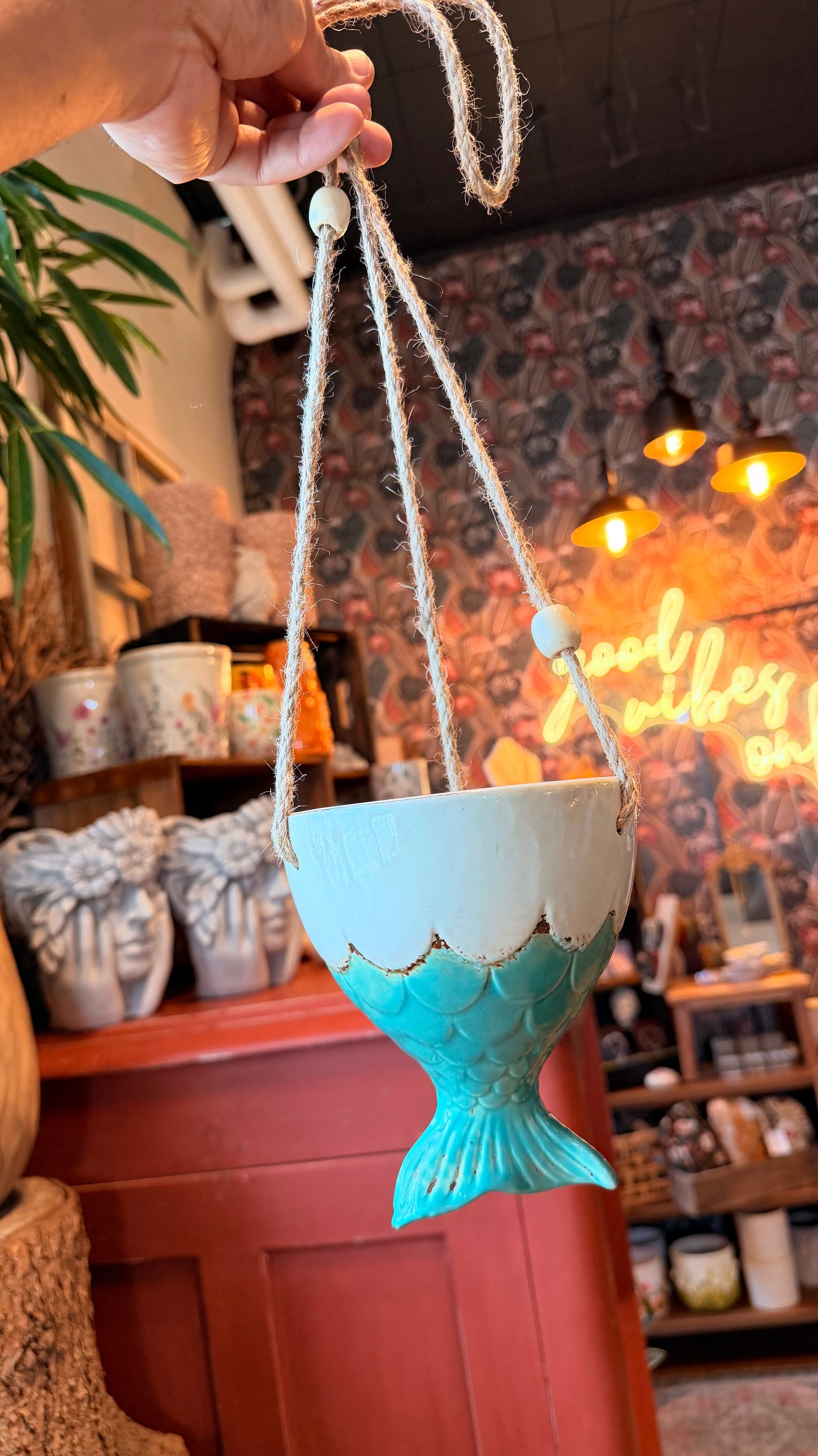 4” Mermaid Tail Hanging Planter