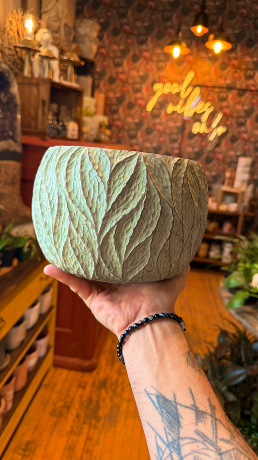 7” Green Leaf Planter