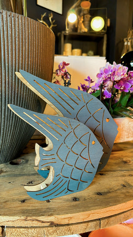 Wooden Fish Decor - With Light Up LED Lights