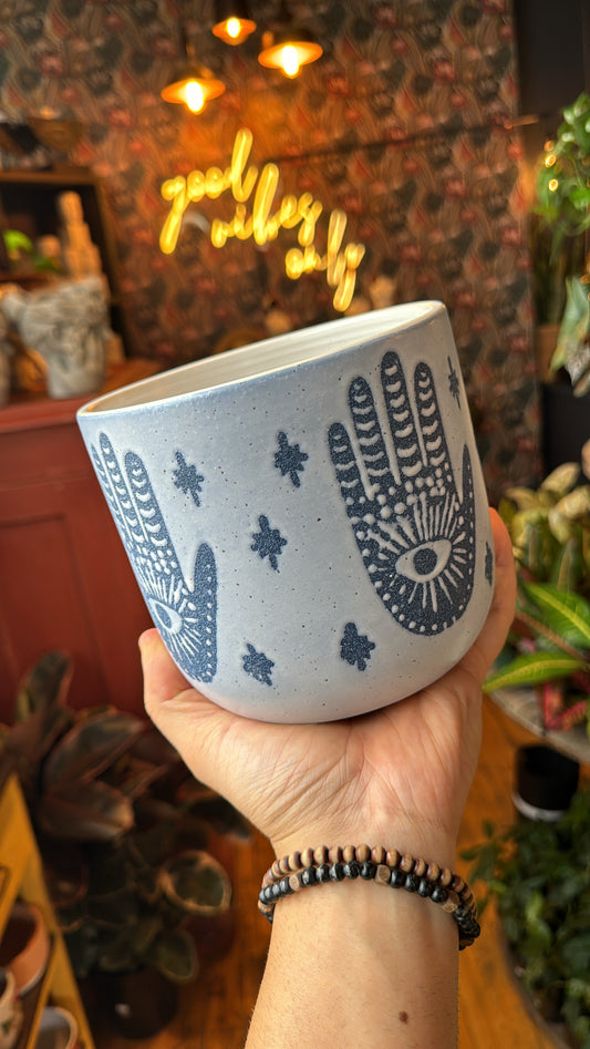 6” Hamsa Blue Planter