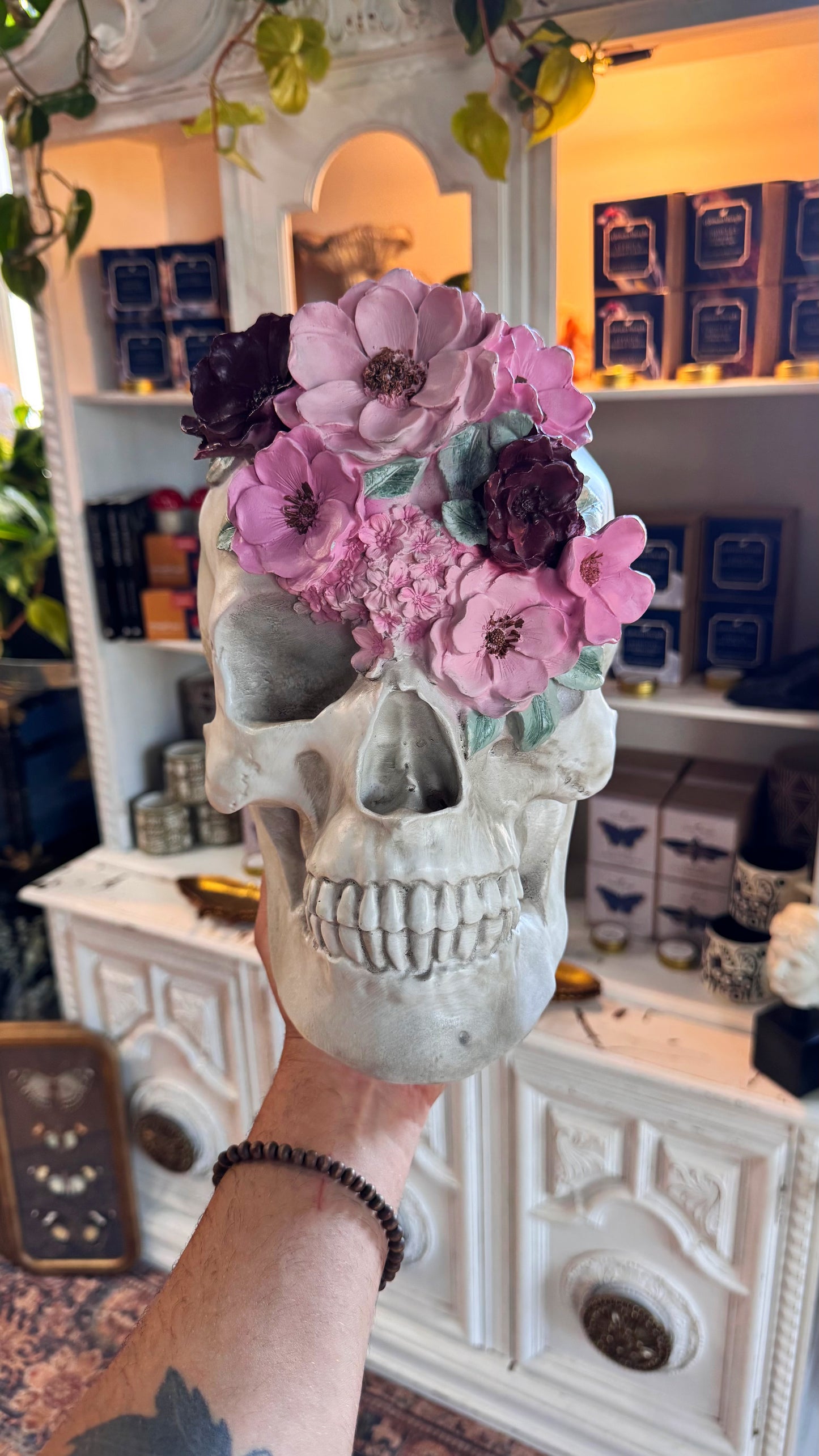 Pretty in Pink XL Skull Decor