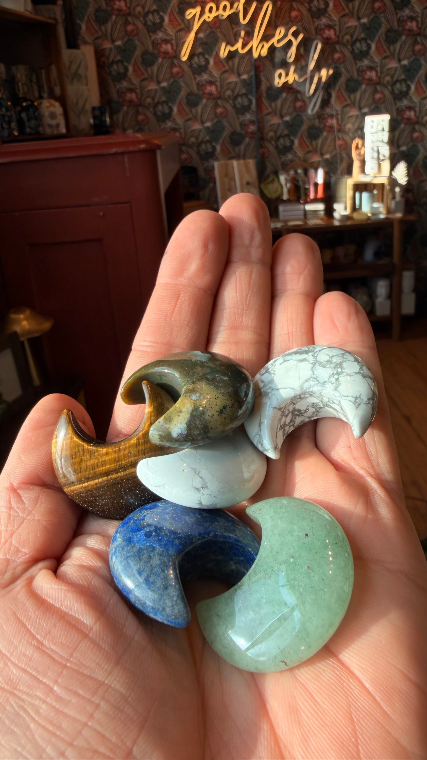 Crescent Moon Mini Crystals - Assorted Colours