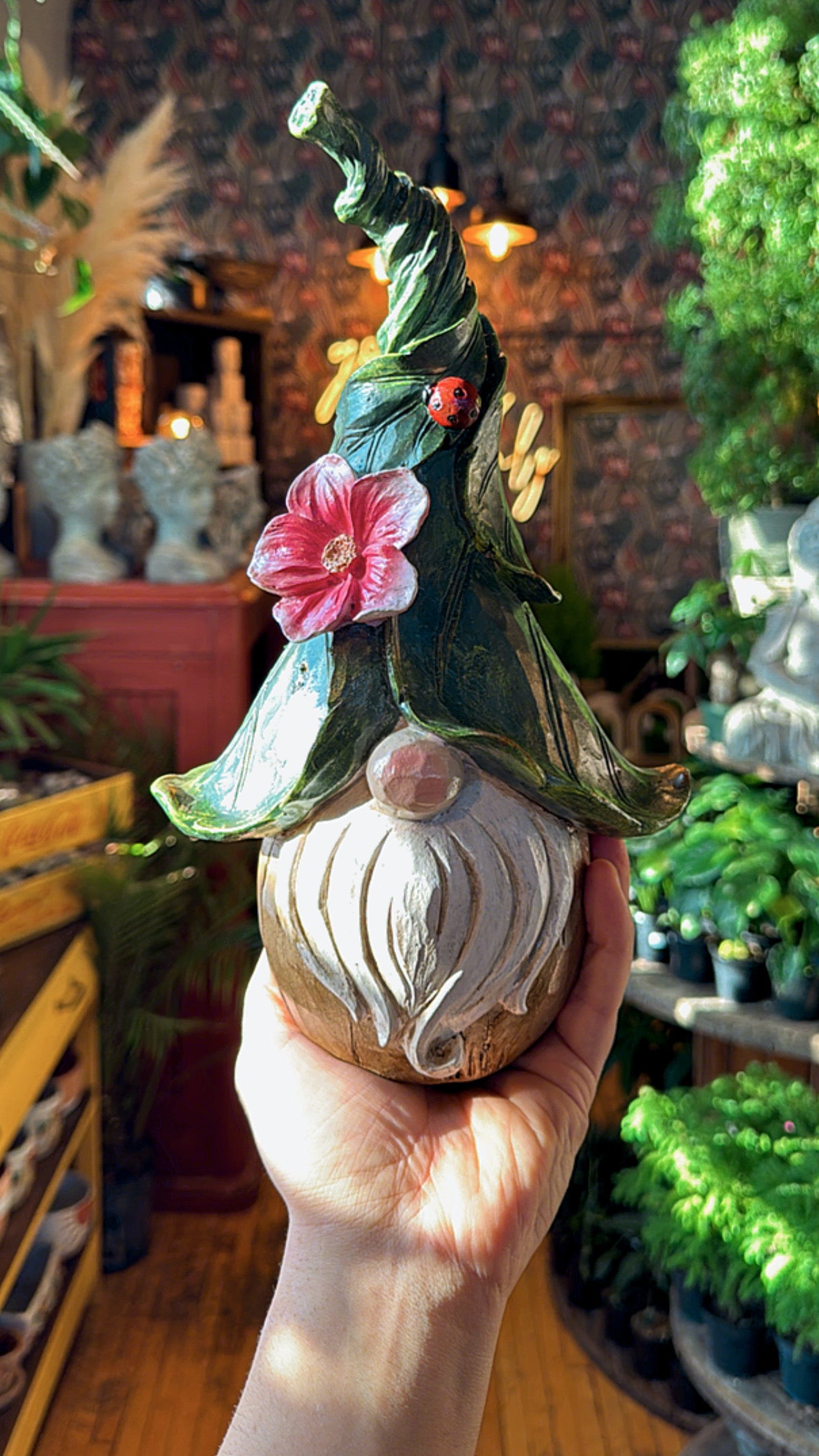 Flower Hat Gnome Decor