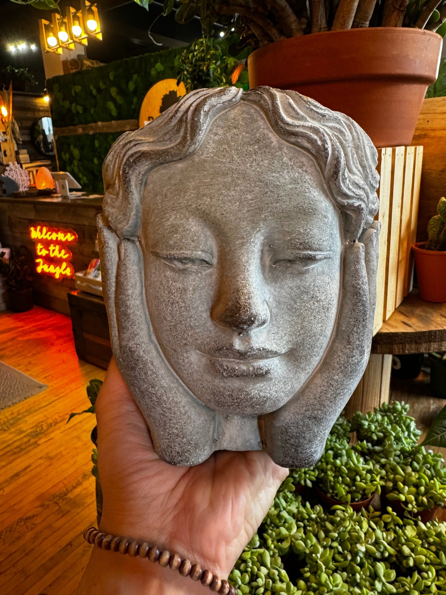 Head in Hands Small Planter