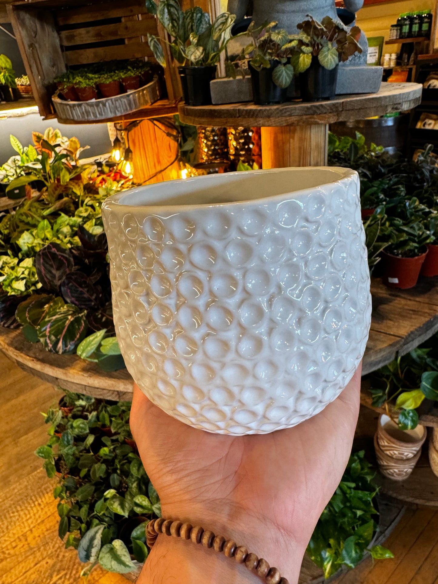 4.5” Ginny White Planter