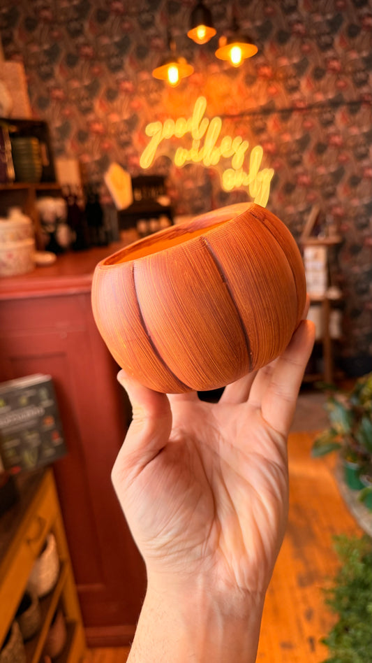 4” Brushed Pumpkin Planter
