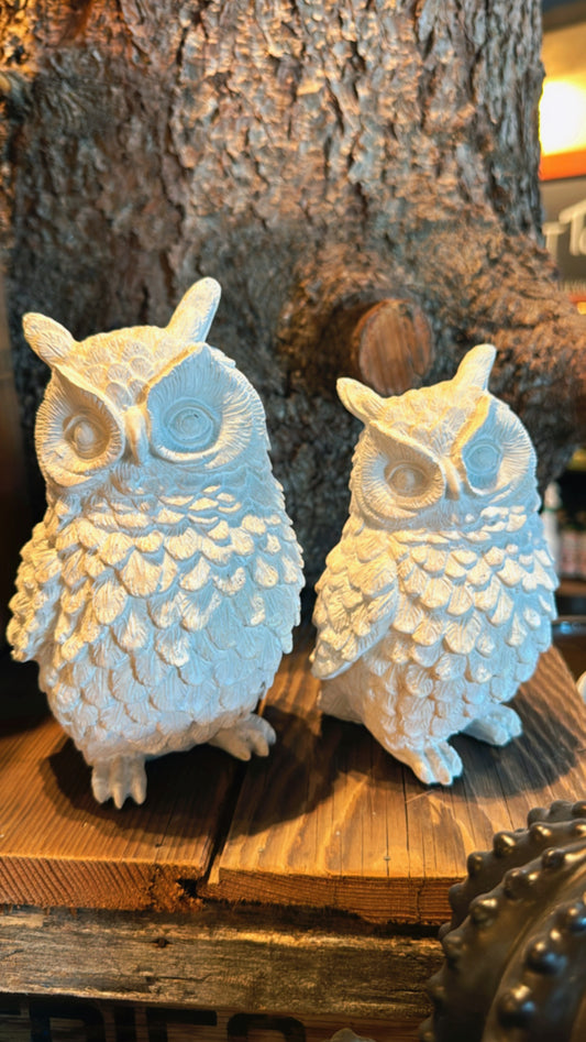 White Night Owl Statue