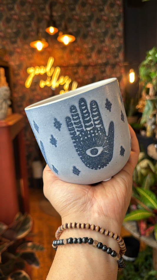 4.5” Hamsa Blue Planter