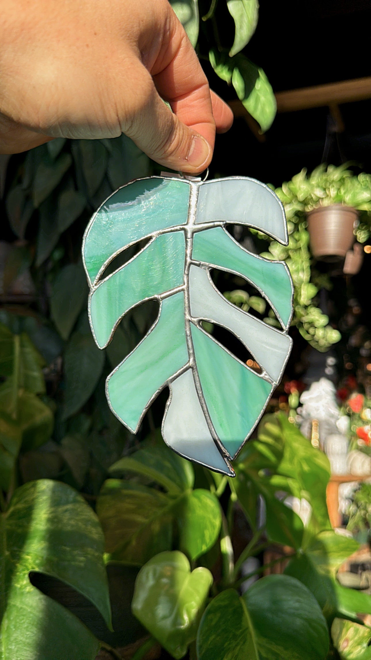 Monstera Leaf Stained Glass