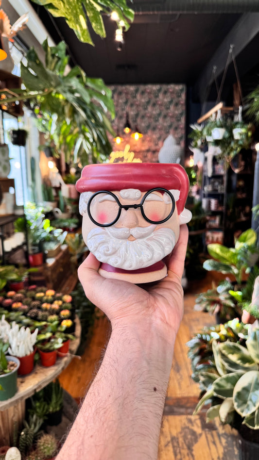 4.5” Santa Glasses Planter