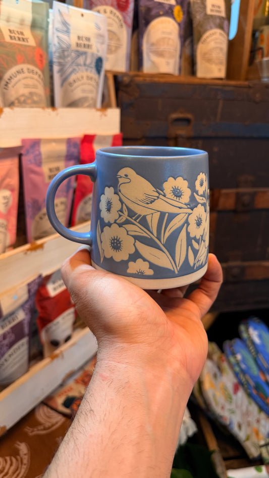 Blue Bird and Florettes Mug