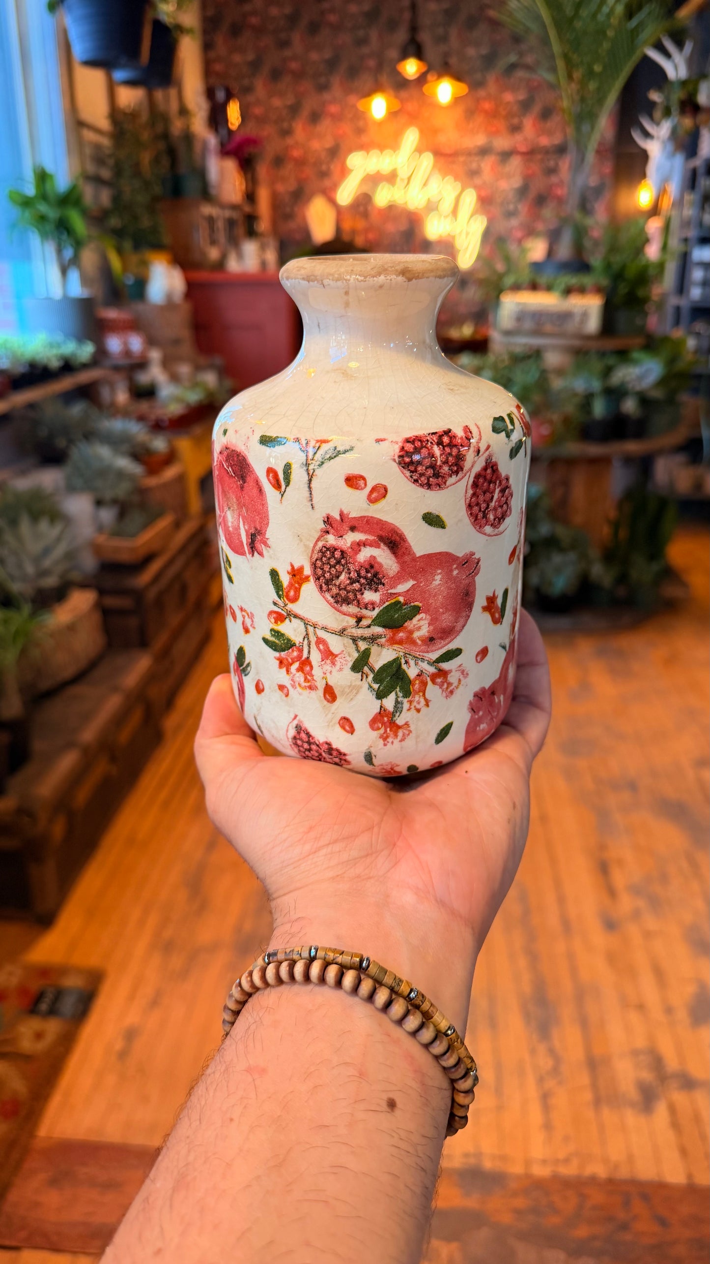 Short Pomegranate Plum Vase