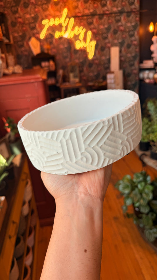 Deco White Low Bowl