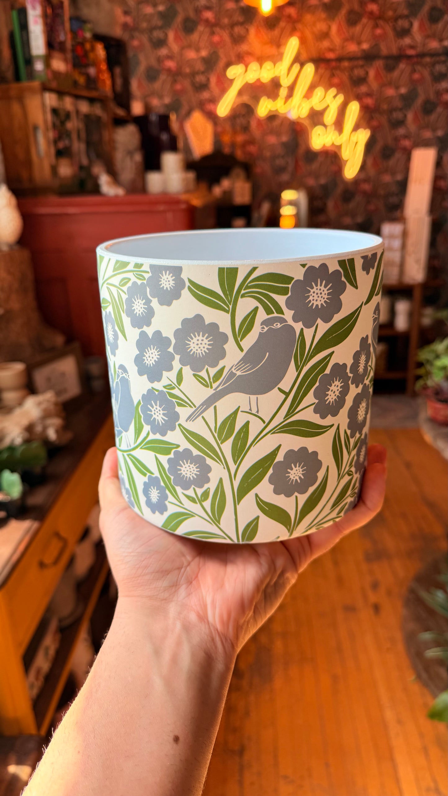 6.5” Blue Bird Garden Planter