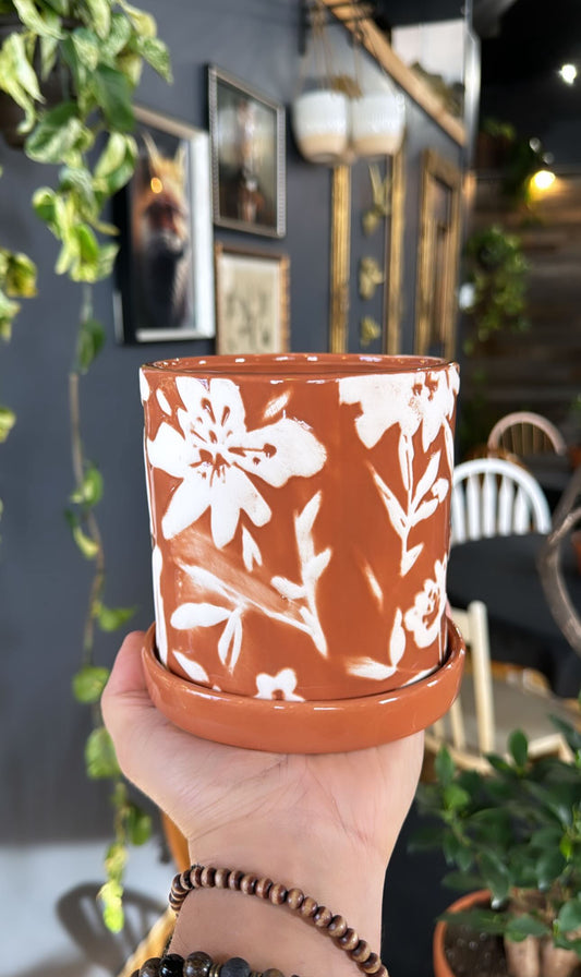 4.5” Floral Sunset Planter