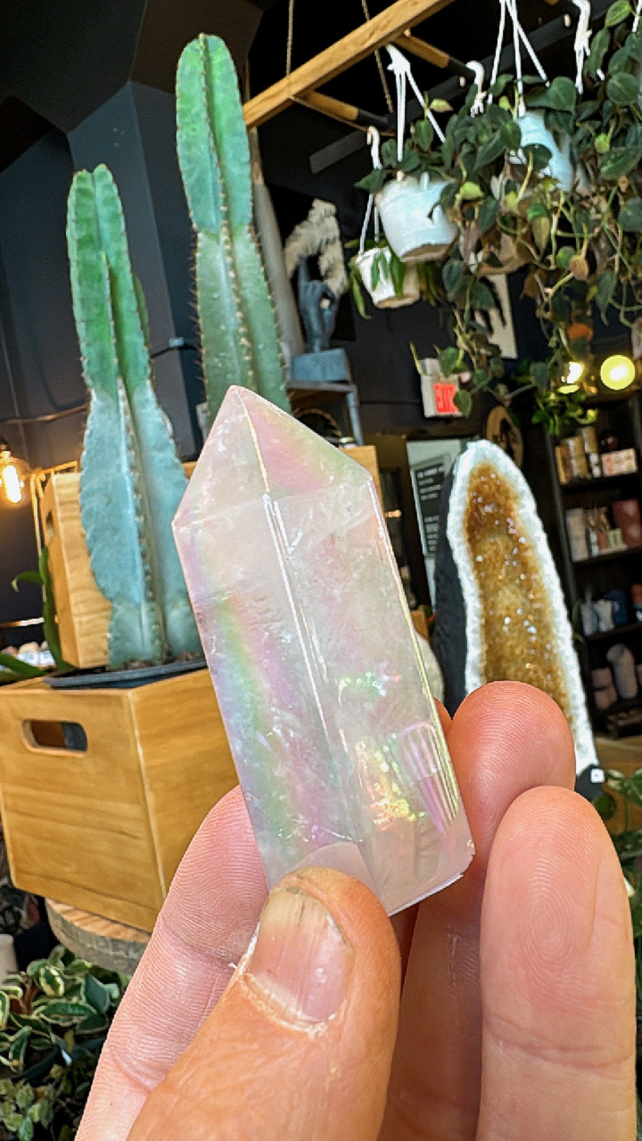 Small Aura Rose Quartz Tower