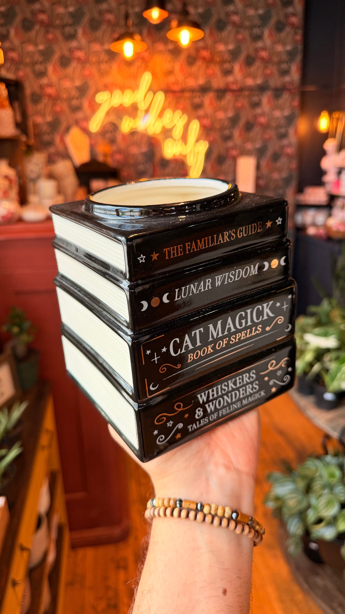 Lunar Wisdom Book Stack Planter