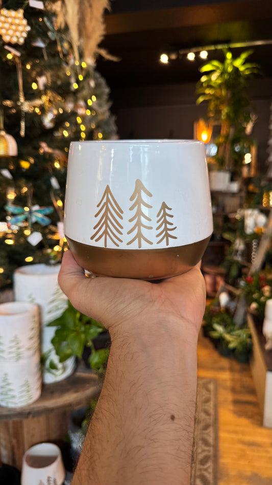 4.5” Festive Holiday Tree Planter