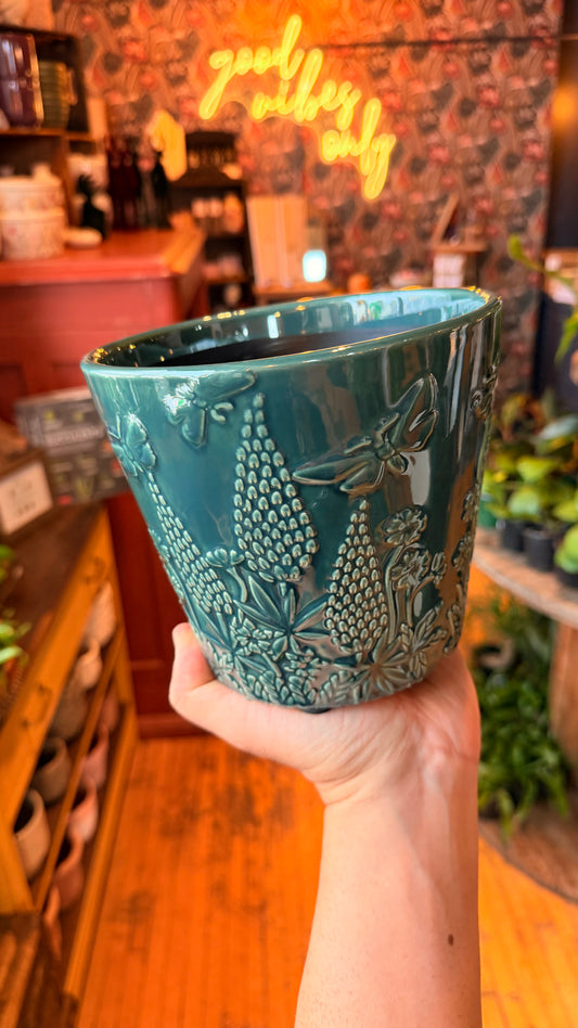 6.5” Butterflies and Blooms Planter