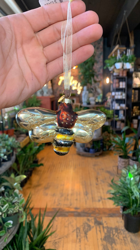 Glitter Bee Holiday Ornament