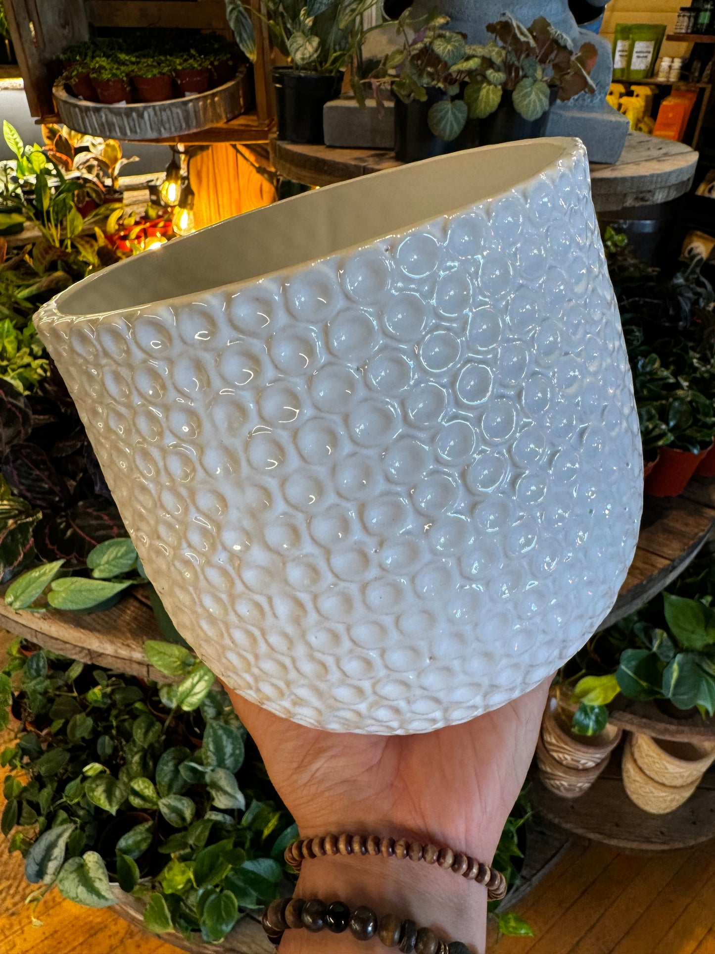 6.5” Ginny White Planter