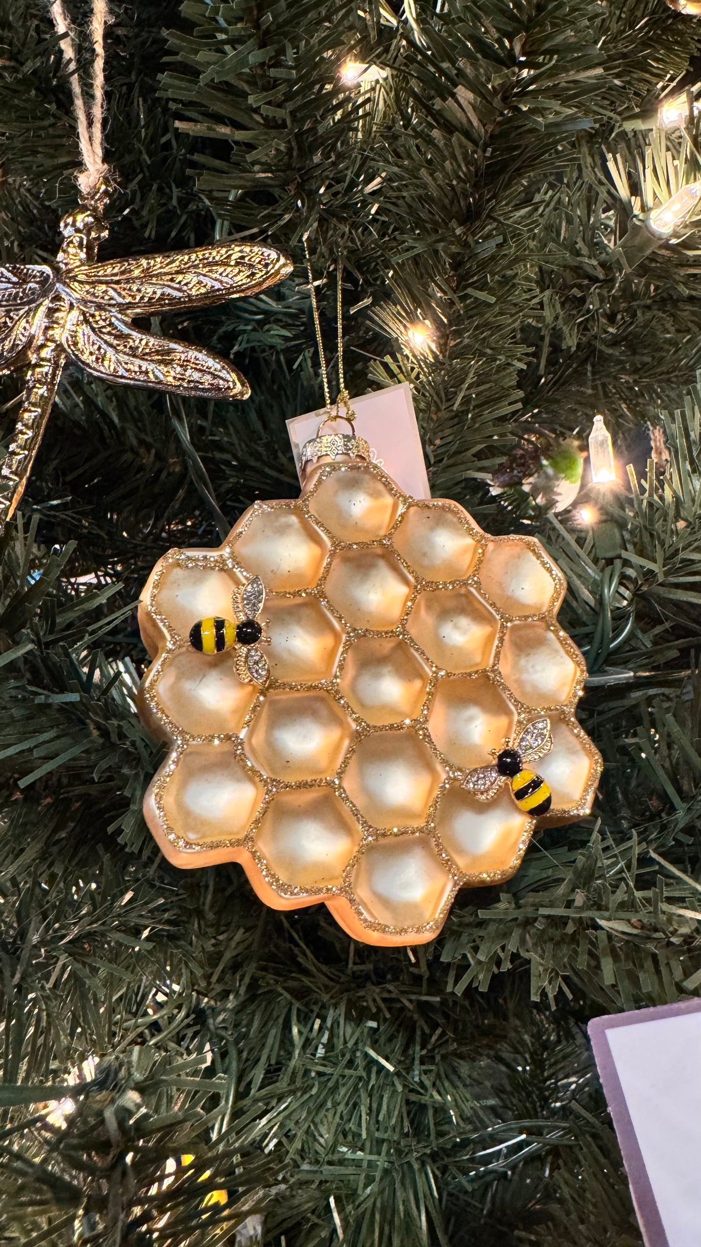 Honeycomb Haven - Glass Christmas Ornament