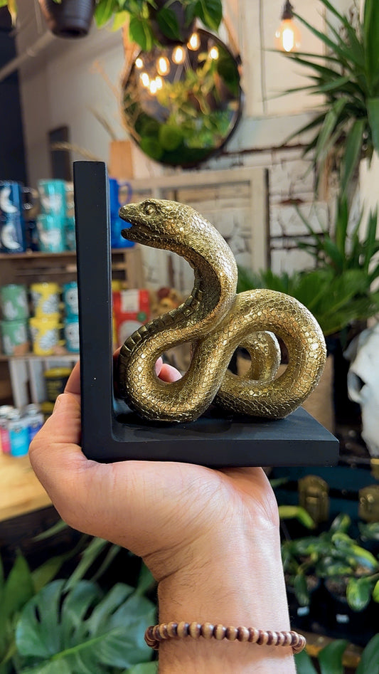 Golden Snake Book End Decor