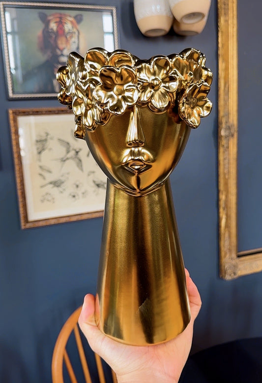 XL Tall Golden Goddess Planter