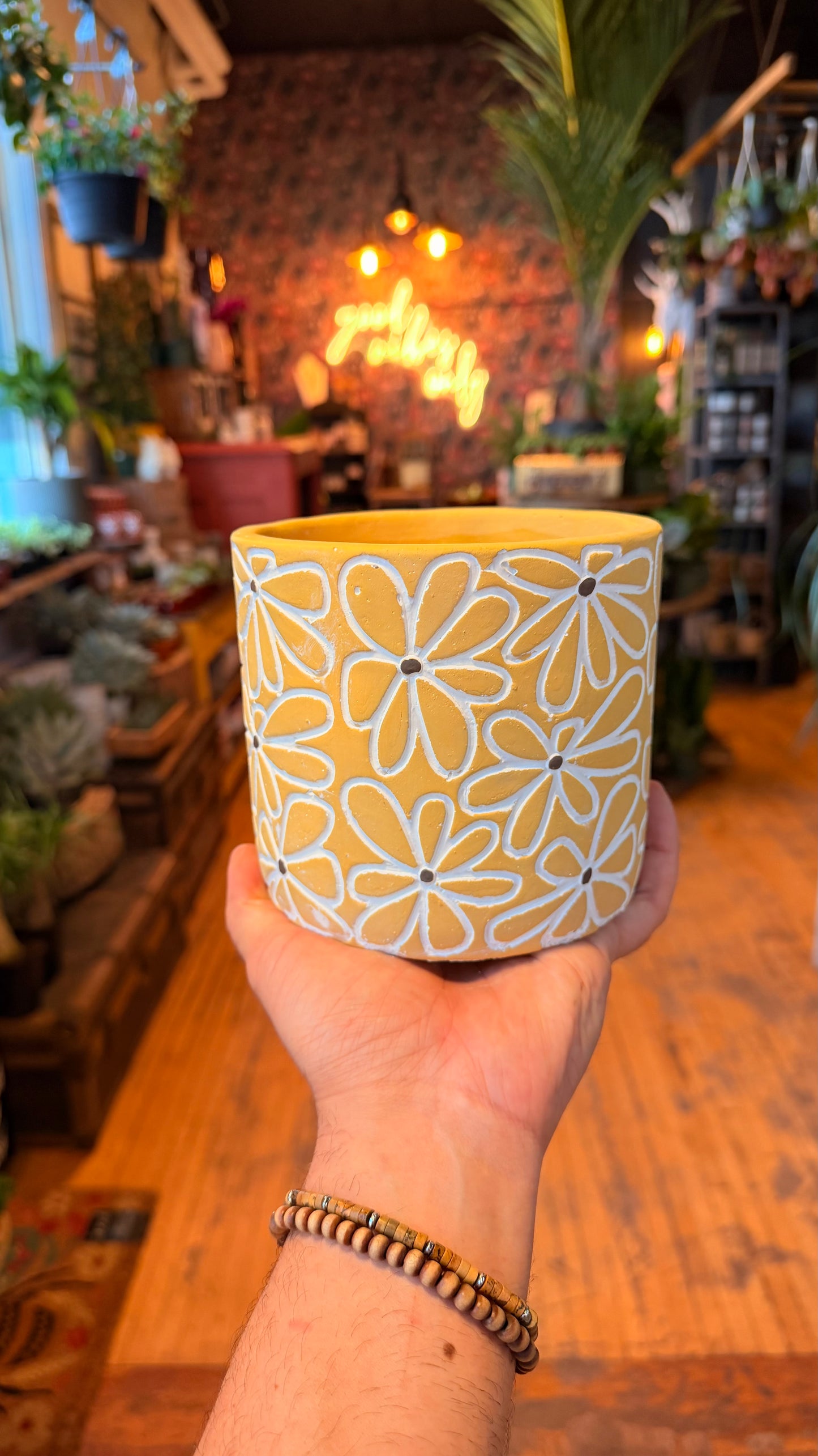 5” Yellow Daisy Planter