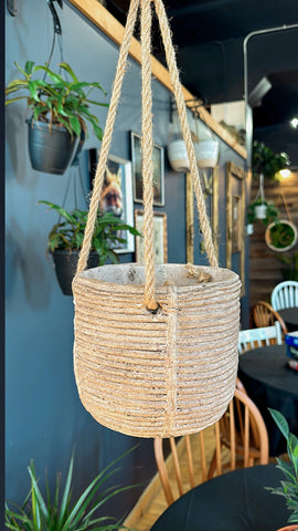 6.5” Basket Look Ceramic Planter