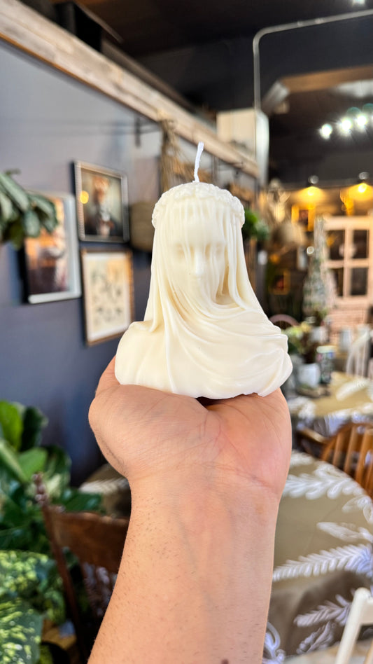 A Pleasant Thought - Sheer Hooded Woman Figurine Candle