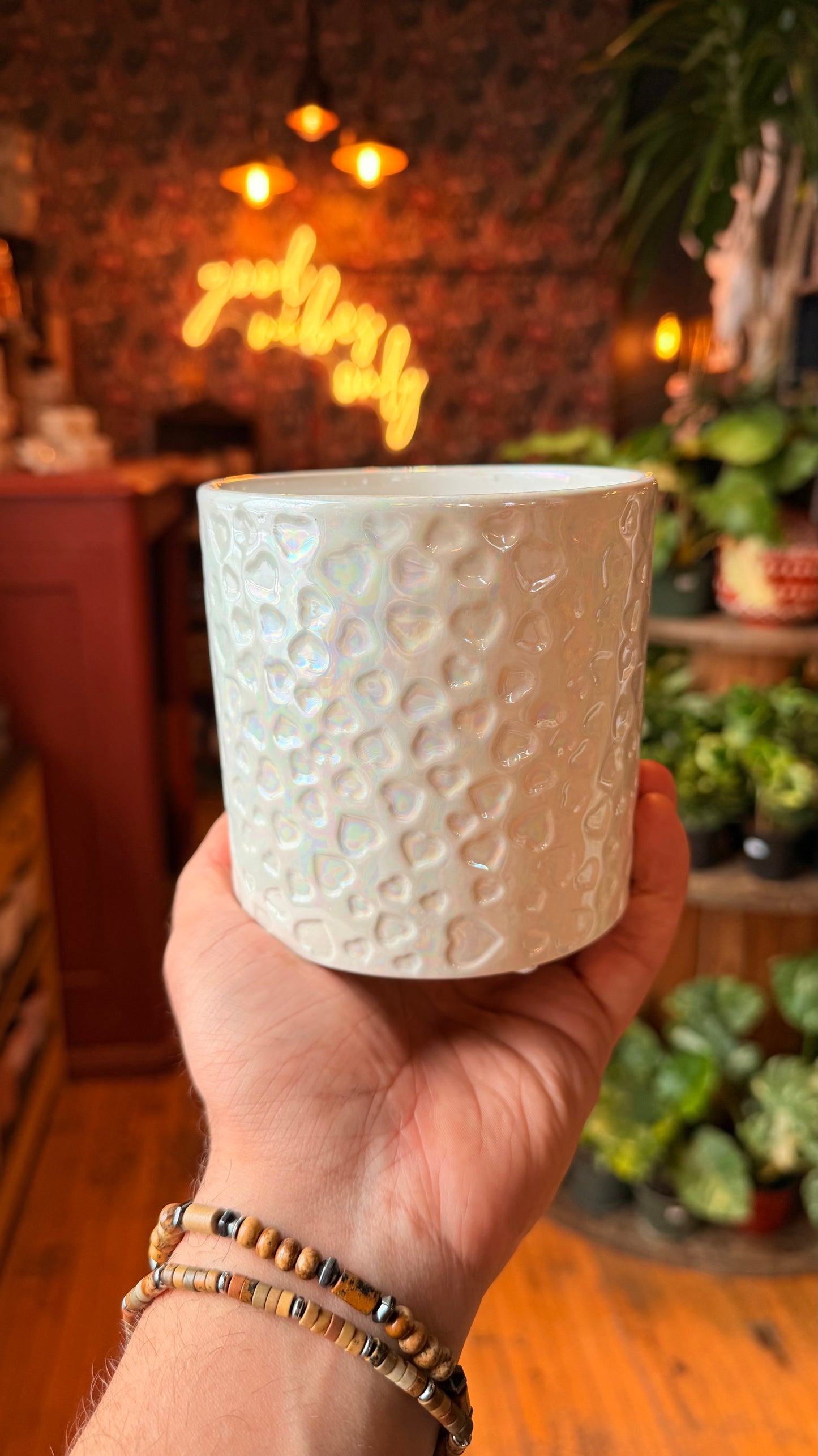 4.5” Glitter Hearts Planter
