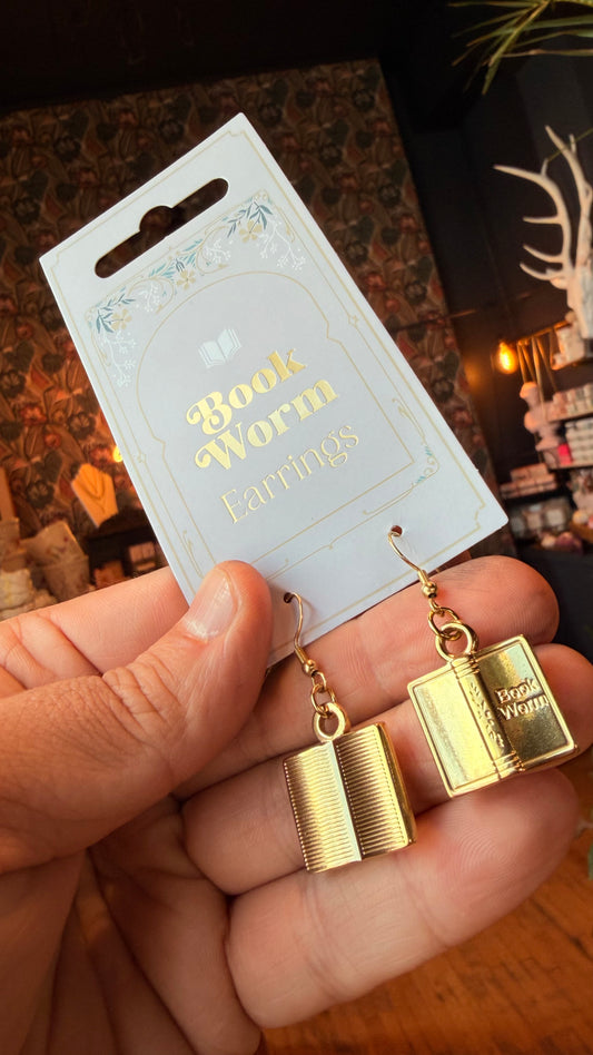 Book Worm Earrings
