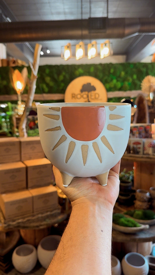 6.5” Crescent Sun Planter