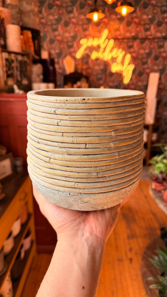 6.5” Rattan Wrap Planter