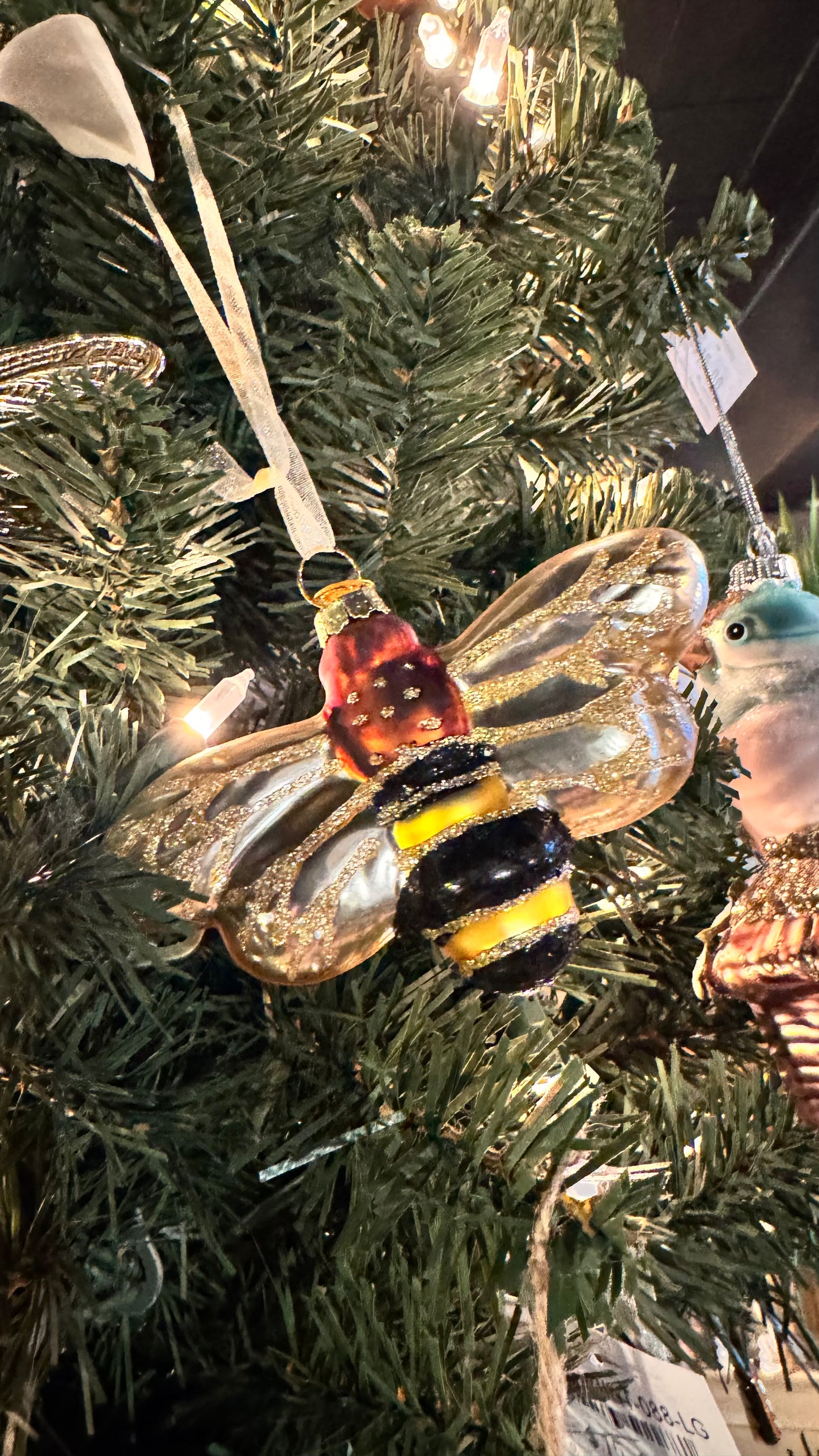 Buzzin’ Bee - Glass Christmas Ornament