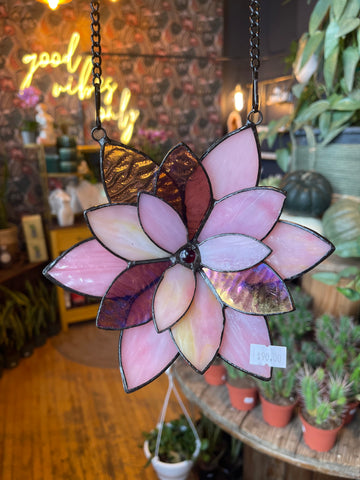 Pink Succulent Stained Glass