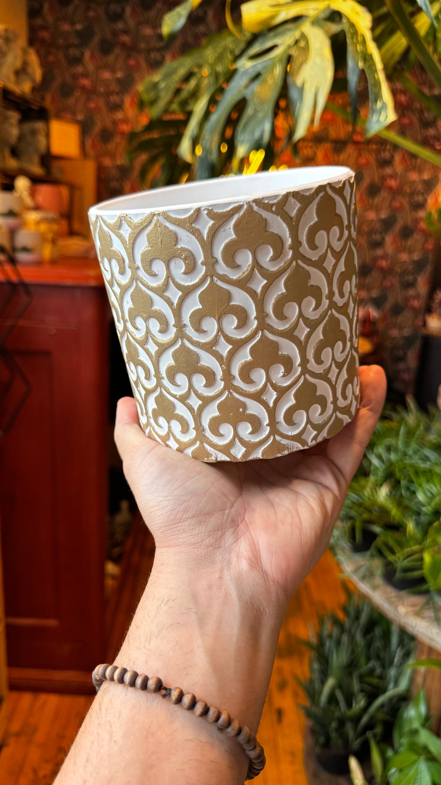 4.5” Fleur De Golden Planter