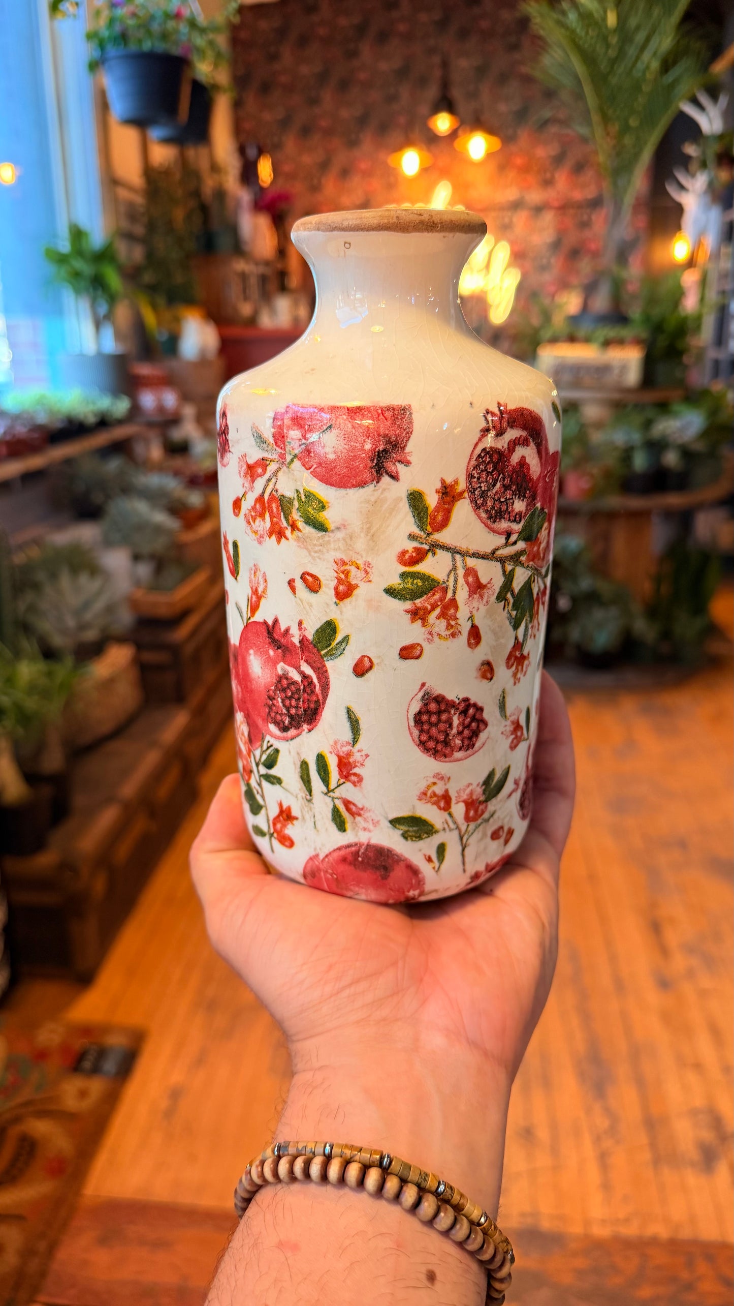 Tall Pomegranate Plum Vase